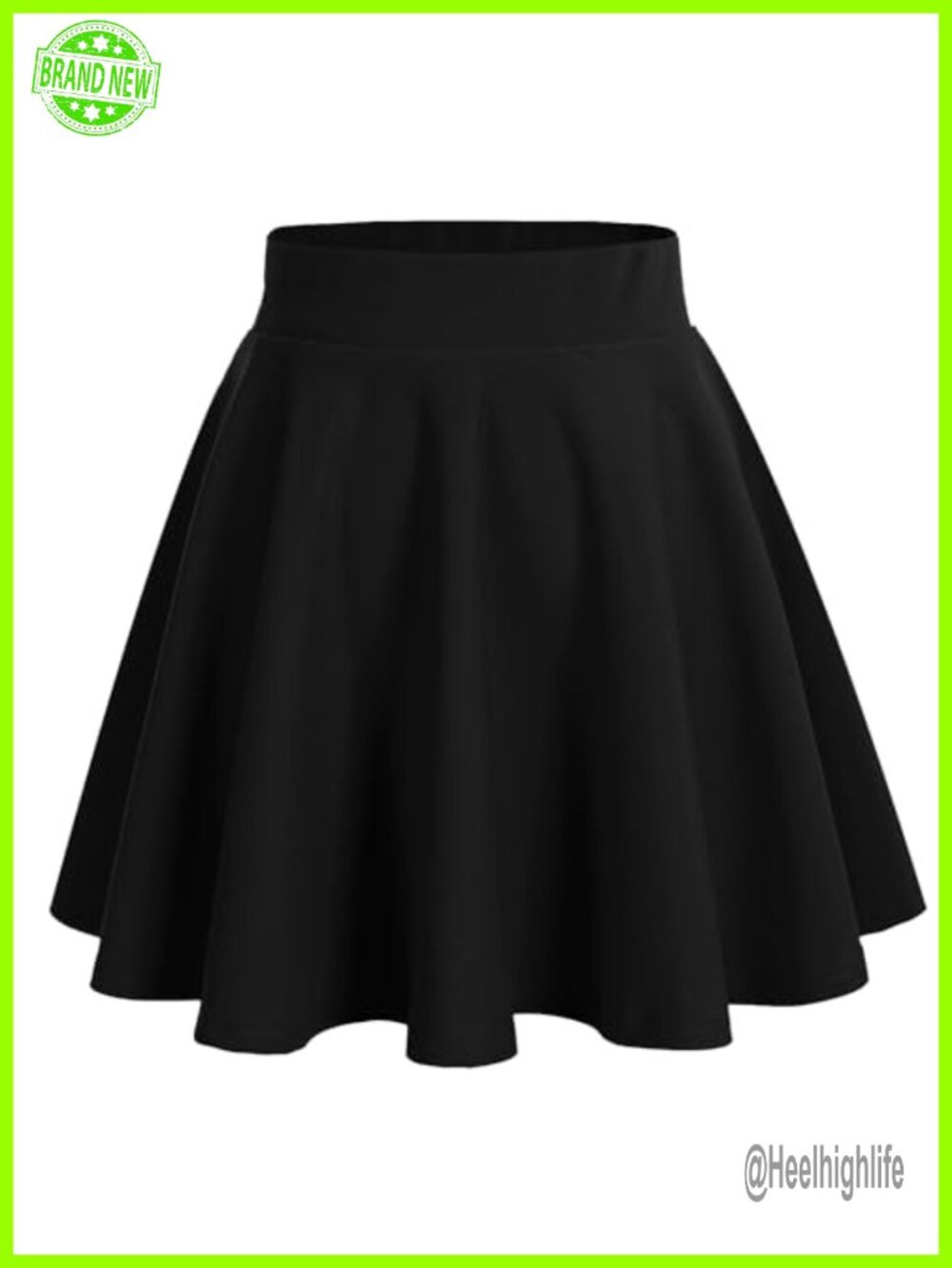 Women's Casual Mini Skirt Stretchy High Waist A-Line Skater